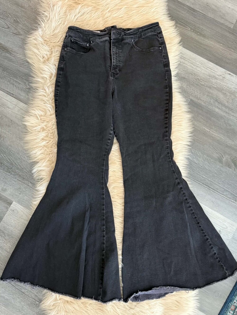 Free People We The Free CRVY Super High-Rise Lace-Up Flare Jeans Women's Size 33